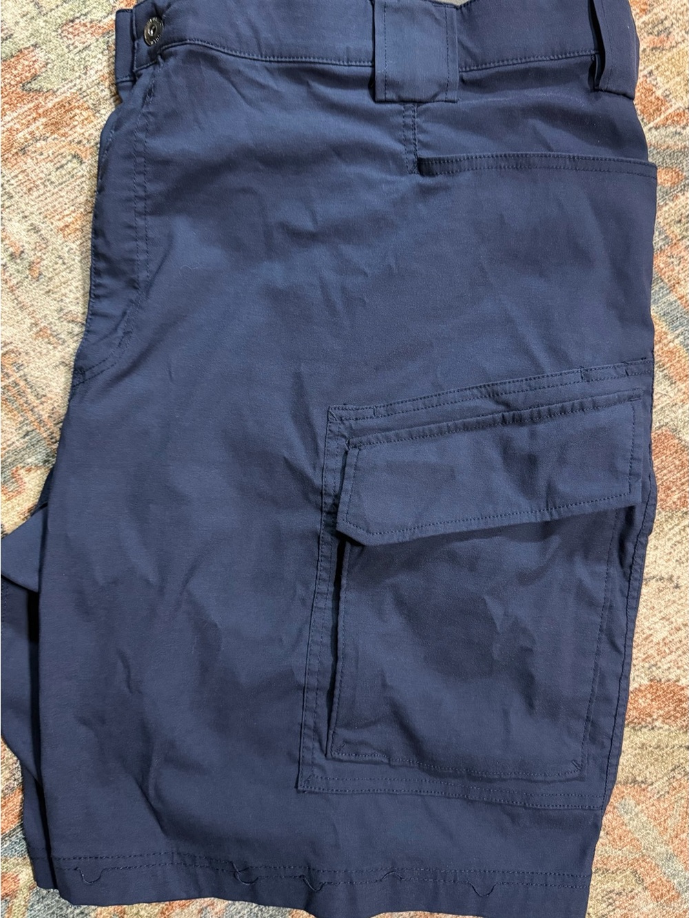 Duluth Men’s Flex Dry On The Fly Navy Cargo Shorts with Flap Pocket Size 48